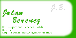 jolan berencz business card